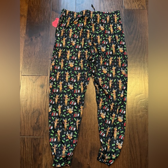 NWT Reindeer Money Rein Christmas Reindeer Pajama Lounge Pants Mens Size Large - Picture 2 of 7